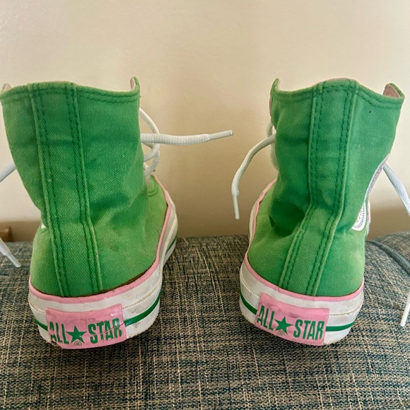 Converse All Star Green Pink High Tops - Picture 3 of 6